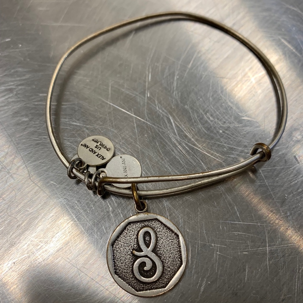 Alex and Ani “S” bracelet in silver